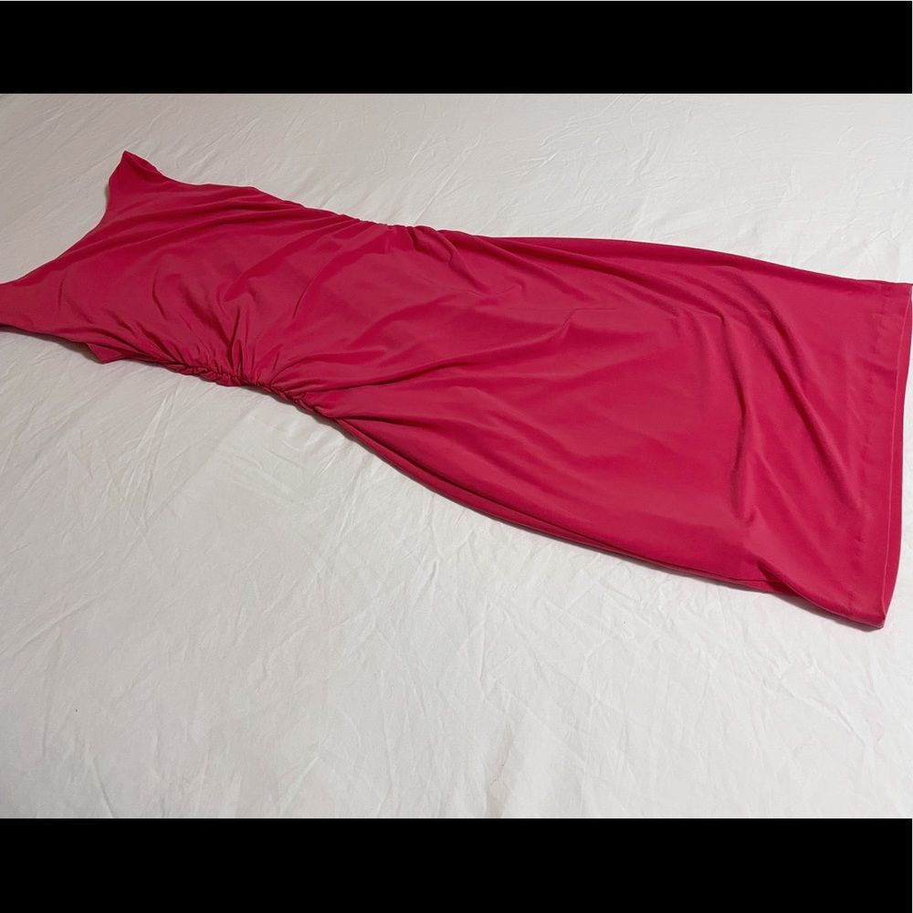 Pink Ruched Floral Dress - Picture 10 of 11
